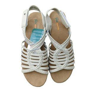 YUU HEIDI women's hook & loop sandals white faux leather NEW Size 9.5